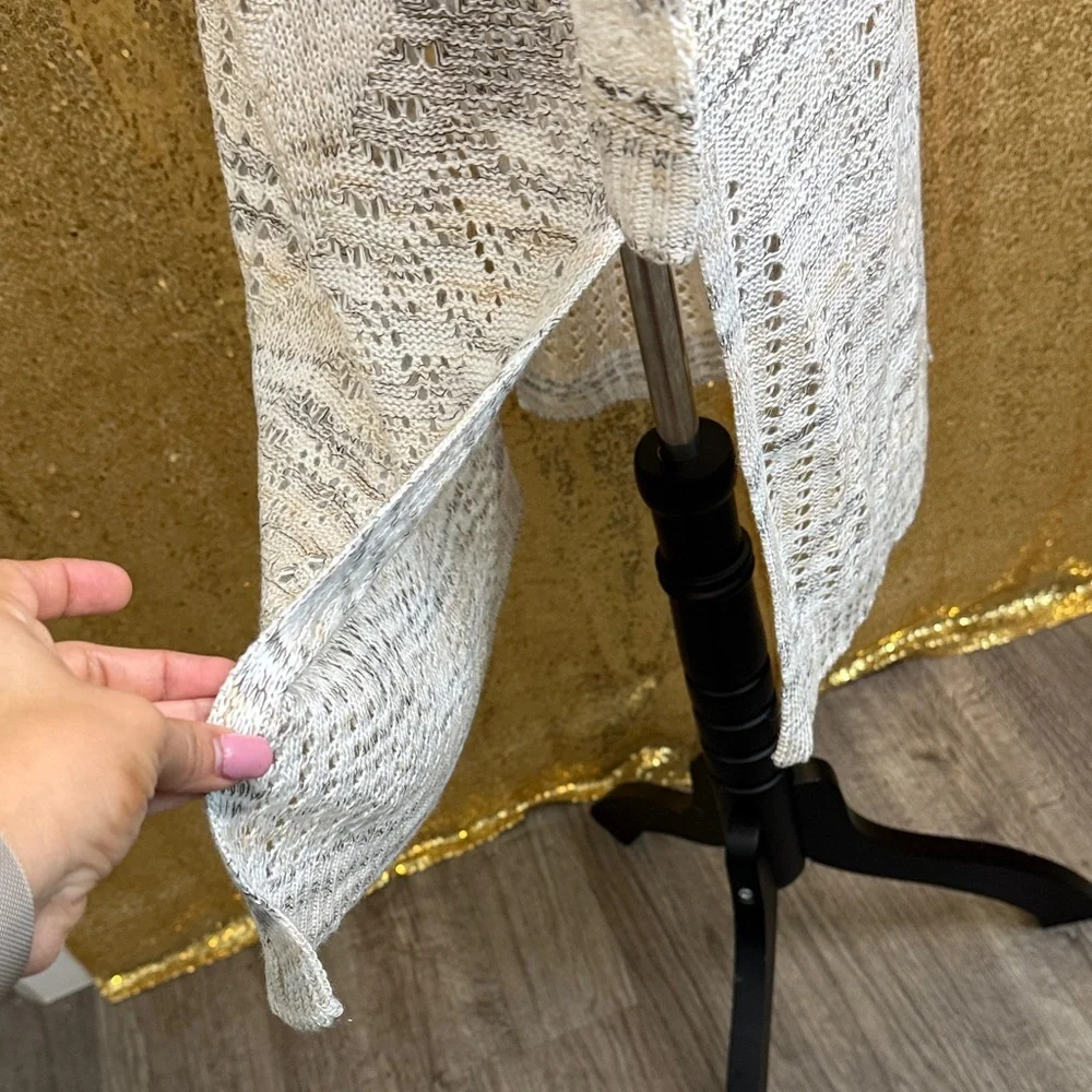 Hooked Up by IOT Cream Open front Duster Cardigan